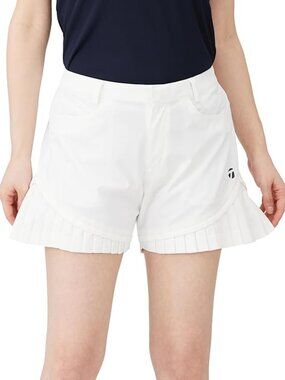 TAYLORMADE Japan Golf White T-ICE Taffeta Cute Golfwear Pleated Skorts Shorts S